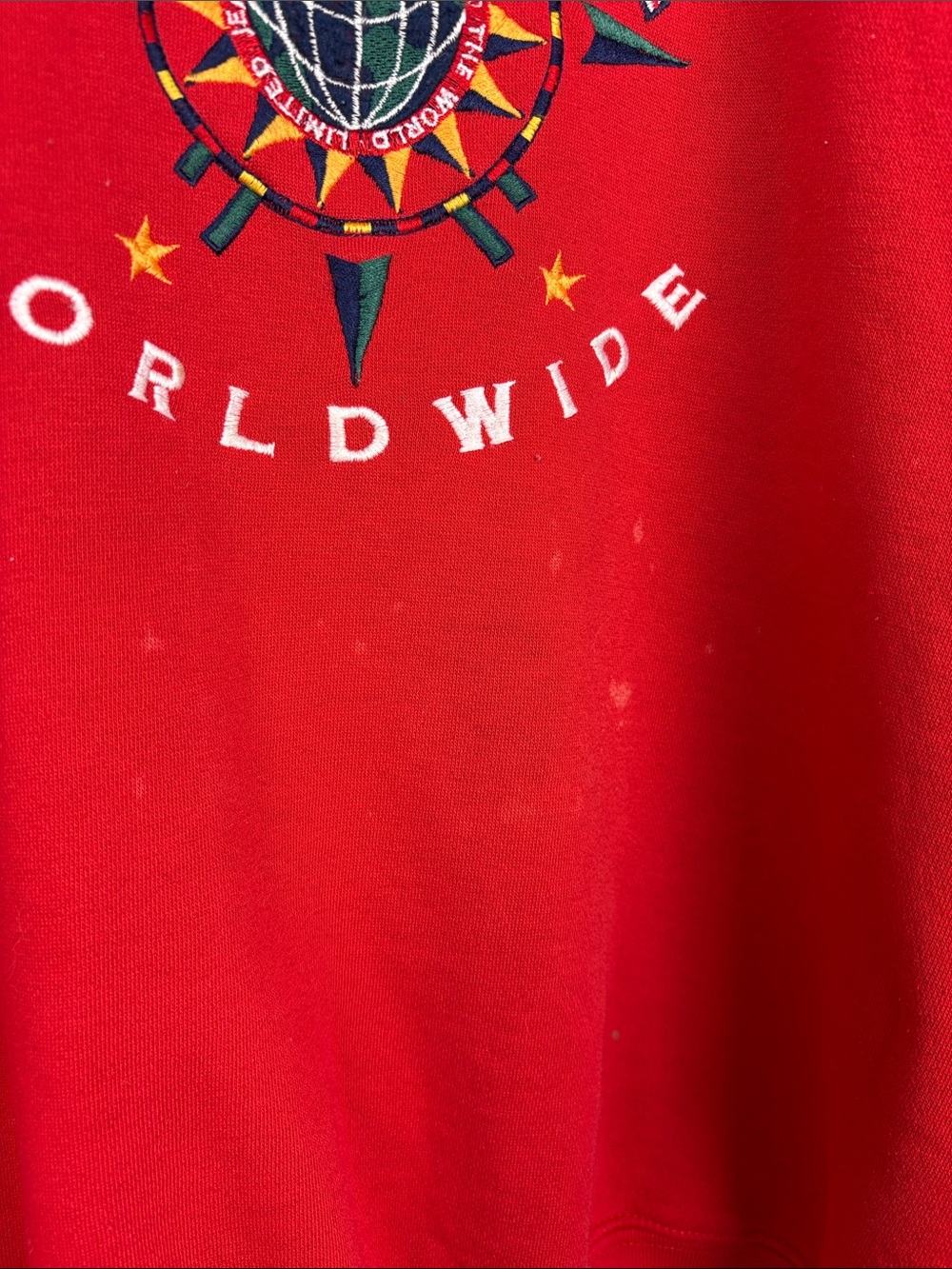 Vintage Limited Too Red Colorblock Crewneck Sweatshirt Gently Distressed 80s 90s - Picture 4 of 10